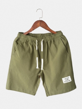 Herren-baumwoll-normallack-little-tag-lässige Shorts Mit Kordelzug Und Tasche