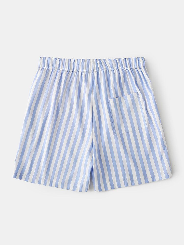 Herren Leichte Lässige Gestreifte Shorts Mit Kordelzug Atmungsaktive Sommershorts