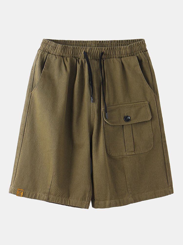 Lässige Cargo-shorts Aus Baumwolle Mit Mehreren Taschen Und Kordelzug Für Herren