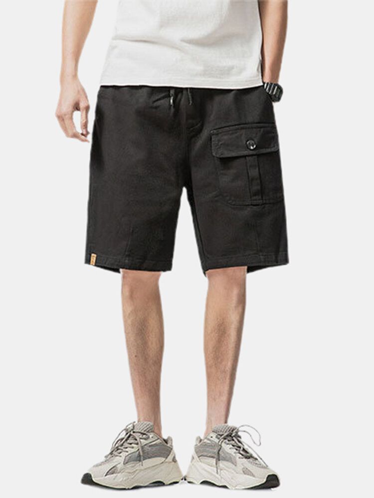 Lässige Cargo-shorts Aus Baumwolle Mit Mehreren Taschen Und Kordelzug Für Herren