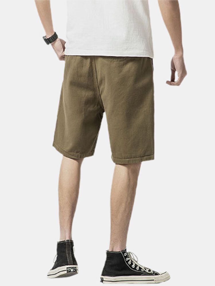 Lässige Cargo-shorts Aus Baumwolle Mit Mehreren Taschen Und Kordelzug Für Herren