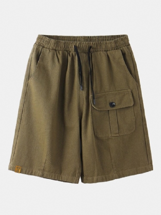 Lässige Cargo-shorts Aus Baumwolle Mit Mehreren Taschen Und Kordelzug Für Herren