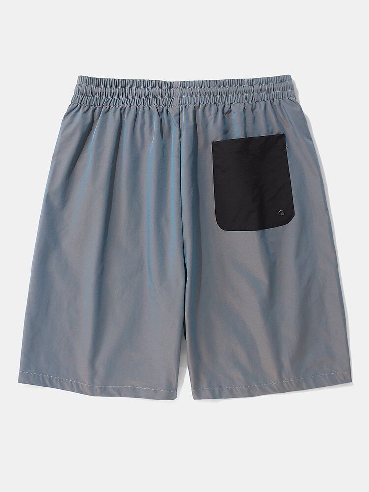 Lässige Cargo-shorts Mit Elastischem Bund Und Farbblocktaschen Für Herren