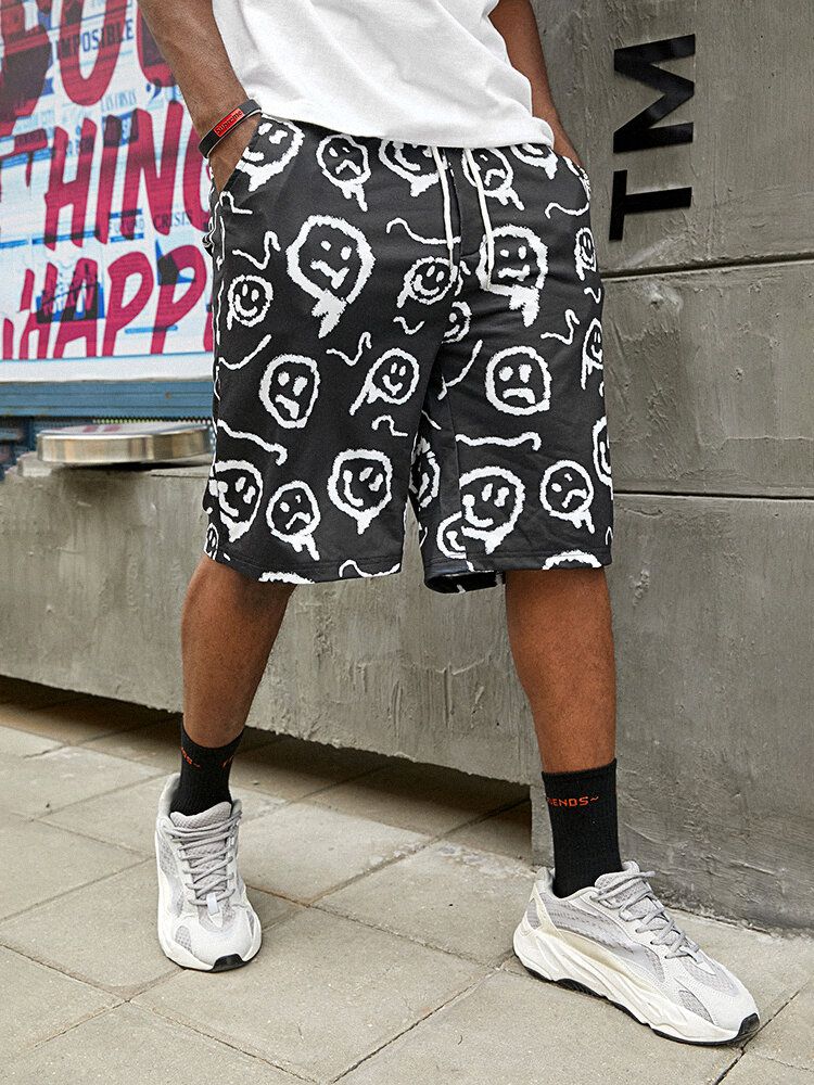 Lässige Shorts Mit Lustigem Cartoon Und Elastischer Taille Für Herren