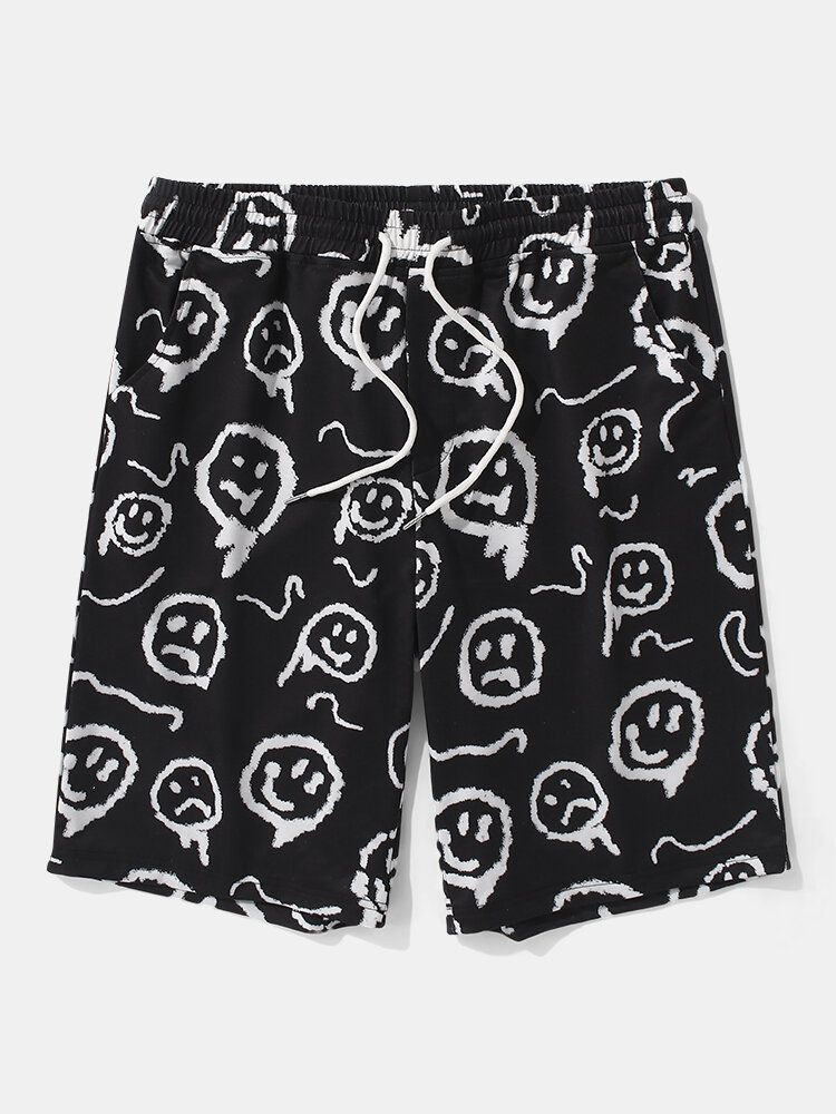 Lässige Shorts Mit Lustigem Cartoon Und Elastischer Taille Für Herren