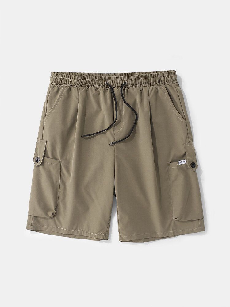 Lässige Shorts Mit Mehreren Taschen Elastischer Taille Und Kordelzug Für Herren