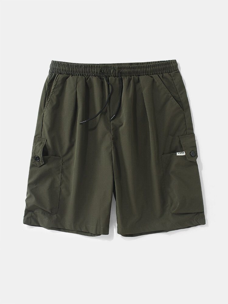 Lässige Shorts Mit Mehreren Taschen Elastischer Taille Und Kordelzug Für Herren