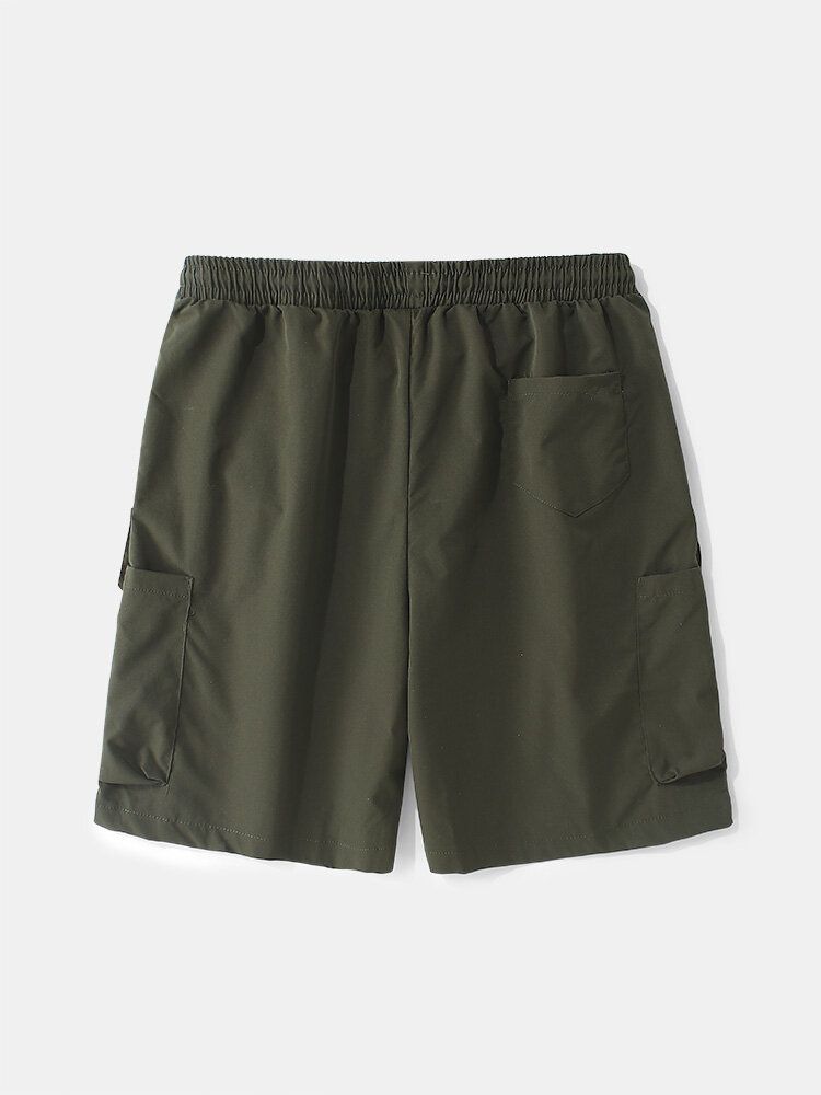 Lässige Shorts Mit Mehreren Taschen Elastischer Taille Und Kordelzug Für Herren