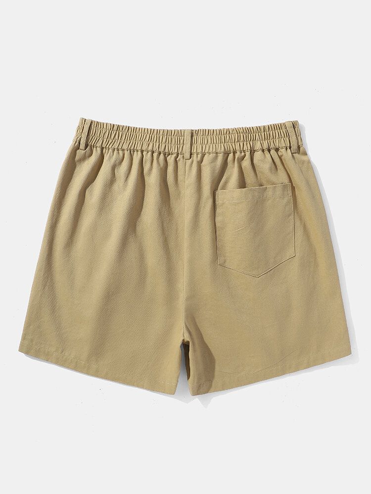 Lässige Shorts Mit Weitem Bein Und Gestreiftem Aufdruck Für Herren Über Dem Knie