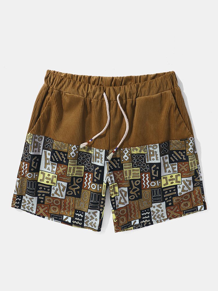 Tribal-muster-patchwork-ethno-stil-cord-shorts Mit Kordelzug Für Herren