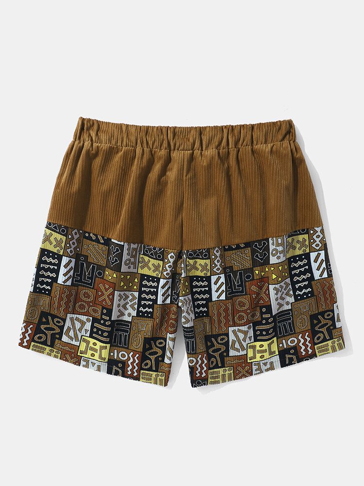 Tribal-muster-patchwork-ethno-stil-cord-shorts Mit Kordelzug Für Herren