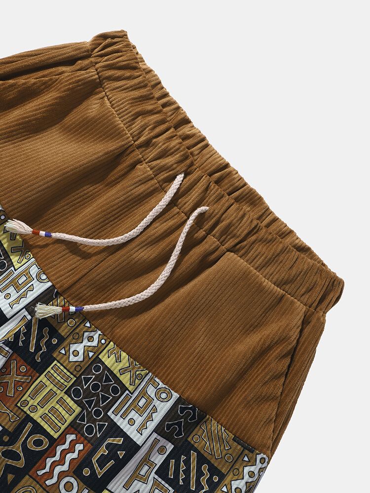 Tribal-muster-patchwork-ethno-stil-cord-shorts Mit Kordelzug Für Herren