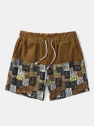 Tribal-muster-patchwork-ethno-stil-cord-shorts Mit Kordelzug Für Herren