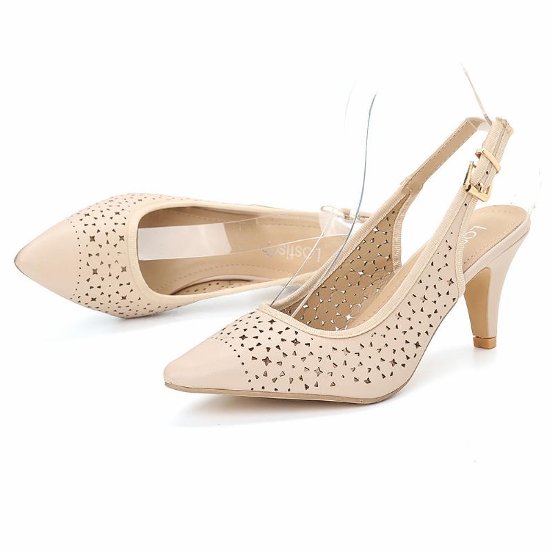 Frauen Aushöhlen Spitzschuh Slingback Elegante Büro Pumps