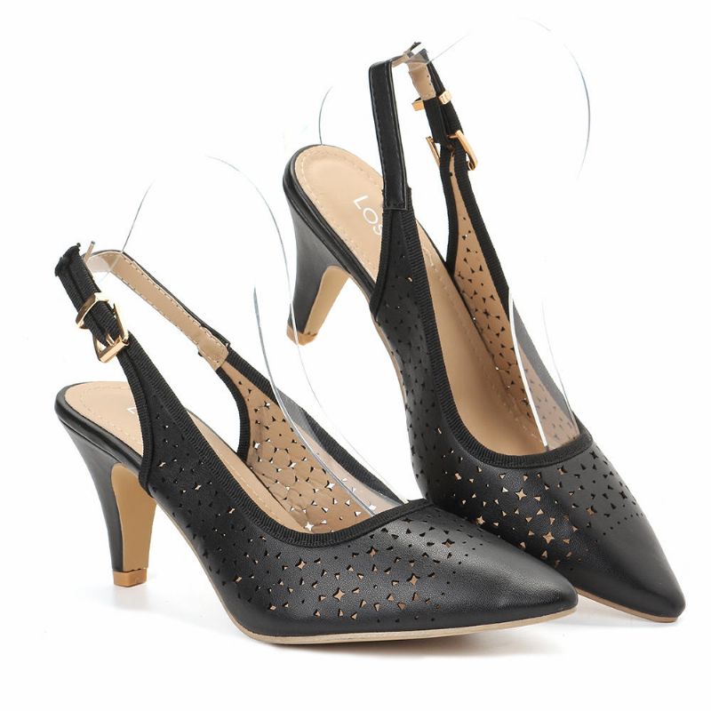 Frauen Aushöhlen Spitzschuh Slingback Elegante Büro Pumps