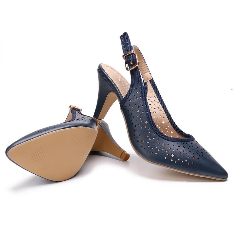 Frauen Aushöhlen Spitzschuh Slingback Elegante Büro Pumps