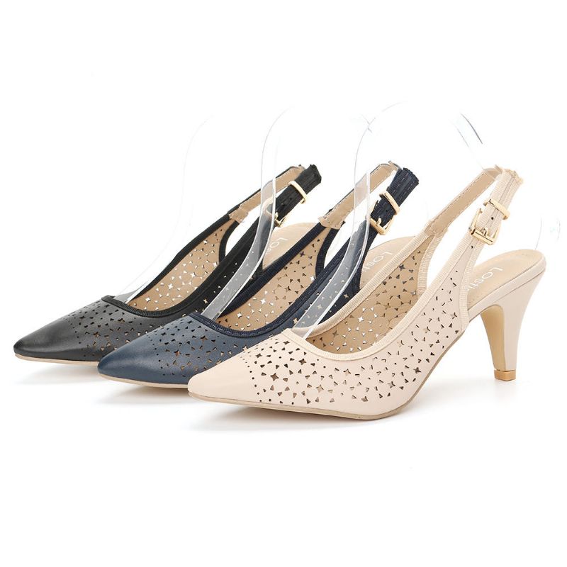 Frauen Aushöhlen Spitzschuh Slingback Elegante Büro Pumps