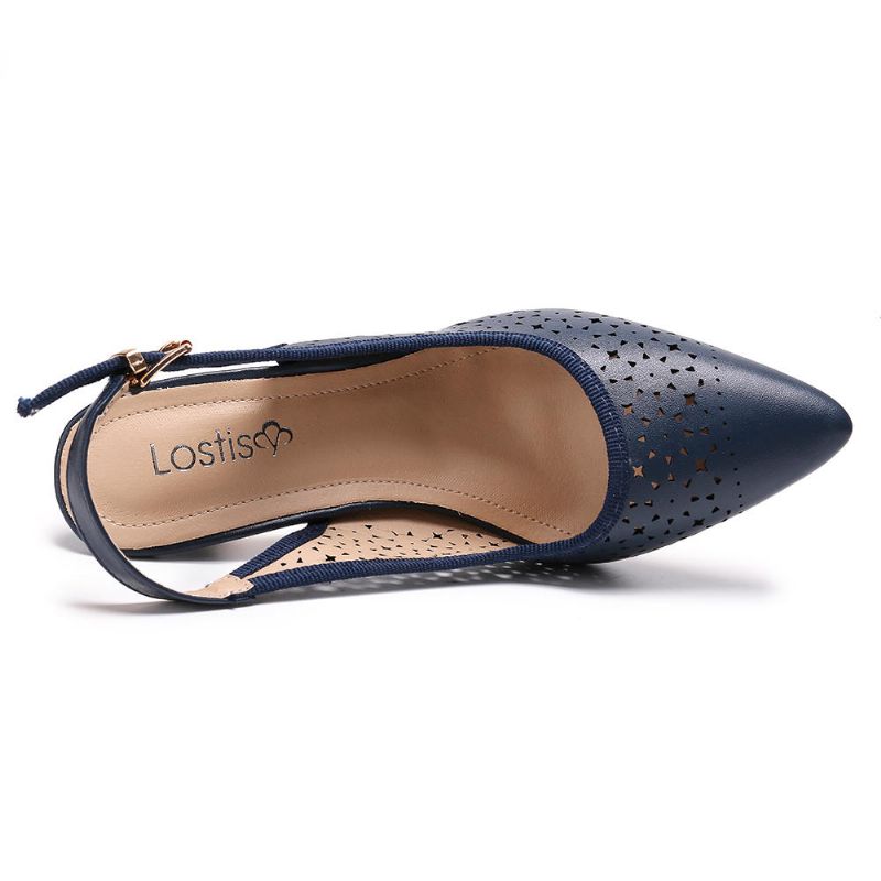 Frauen Aushöhlen Spitzschuh Slingback Elegante Büro Pumps