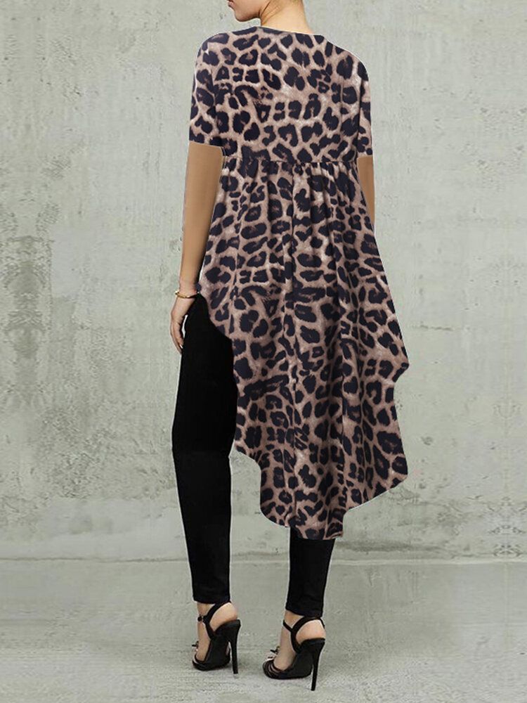 Damenbluse Mit Leopardenmuster Aus 100 % Polyester