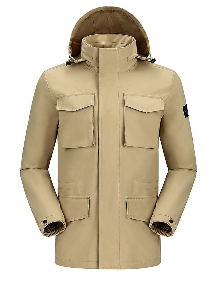 Camel Crown Wasserdichte Technische Outdoor-jacke Mit Kapuze Und Mehreren Taschen