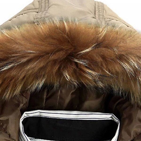 Daunenjacken Für Herren Dicker Warmer Parkas Mit Kapuze Und Pelzkragen