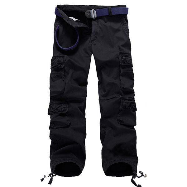 Dicke Herren-cargohose Aus Baumwolle Mit Polarfleece-futter Und Mehreren Taschen