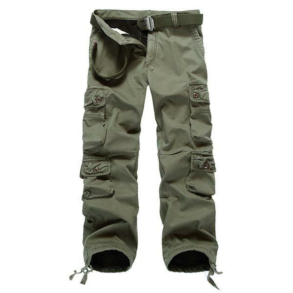 Dicke Herren-cargohose Aus Baumwolle Mit Polarfleece-futter Und Mehreren Taschen