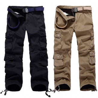 Dicke Herren-cargohose Aus Baumwolle Mit Polarfleece-futter Und Mehreren Taschen