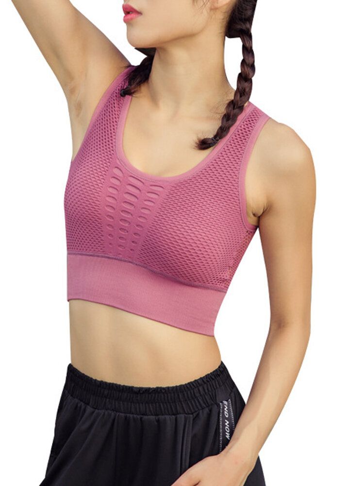 Damen Kausaler Hohler Einfarbiger Sport-tank-bh