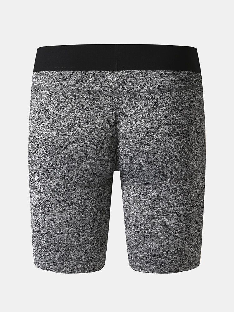 Einfarbige Dehnbare Schmale Schnell Trocknende Sport-fitness-shorts Aus Mesh Im Schritt Für Herren