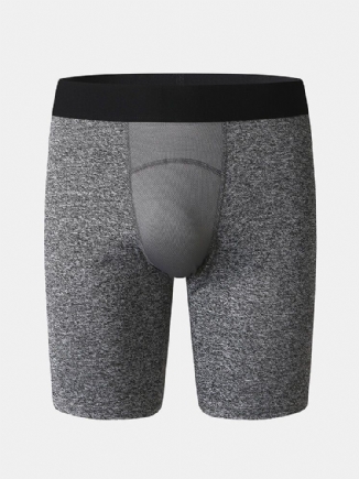 Einfarbige Dehnbare Schmale Schnell Trocknende Sport-fitness-shorts Aus Mesh Im Schritt Für Herren