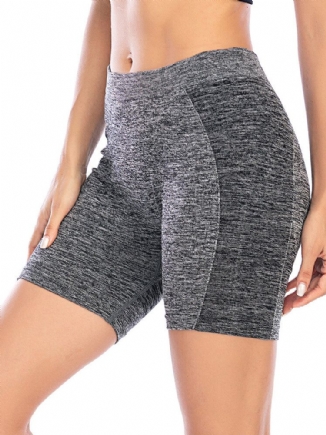 Einfarbige Hüfthebe-yoga-laufshorts Für Damen