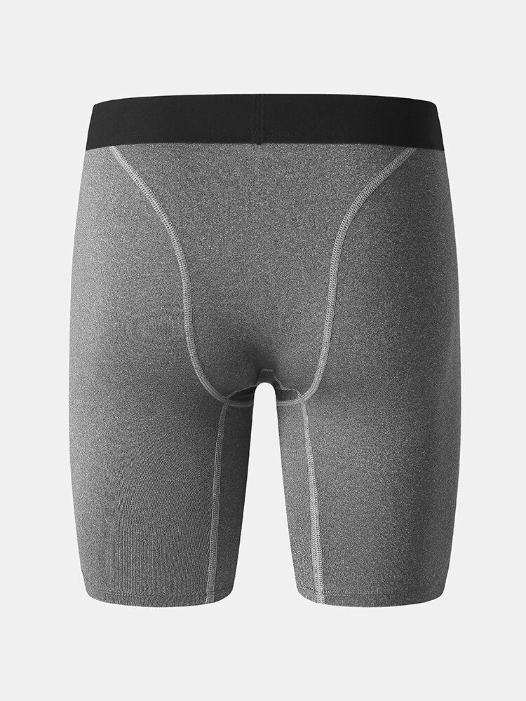 Einfarbige Schnell Trocknende Atmungsaktive Schmale Sport-fitness-shorts Mit Mittlerer Taille Für Herren