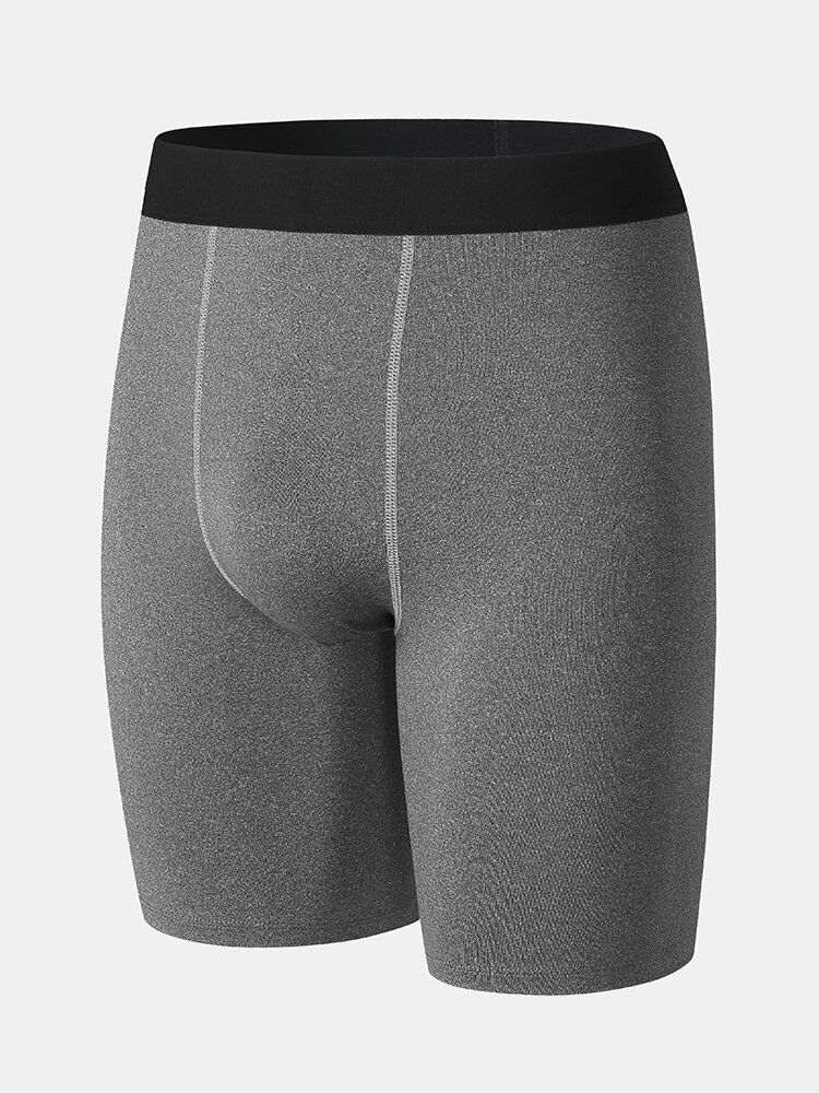 Einfarbige Schnell Trocknende Atmungsaktive Schmale Sport-fitness-shorts Mit Mittlerer Taille Für Herren