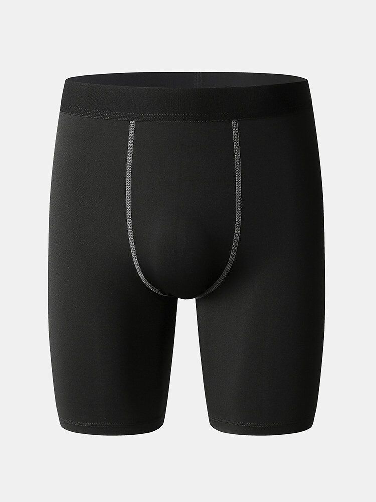 Einfarbige Schnell Trocknende Atmungsaktive Schmale Sport-fitness-shorts Mit Mittlerer Taille Für Herren