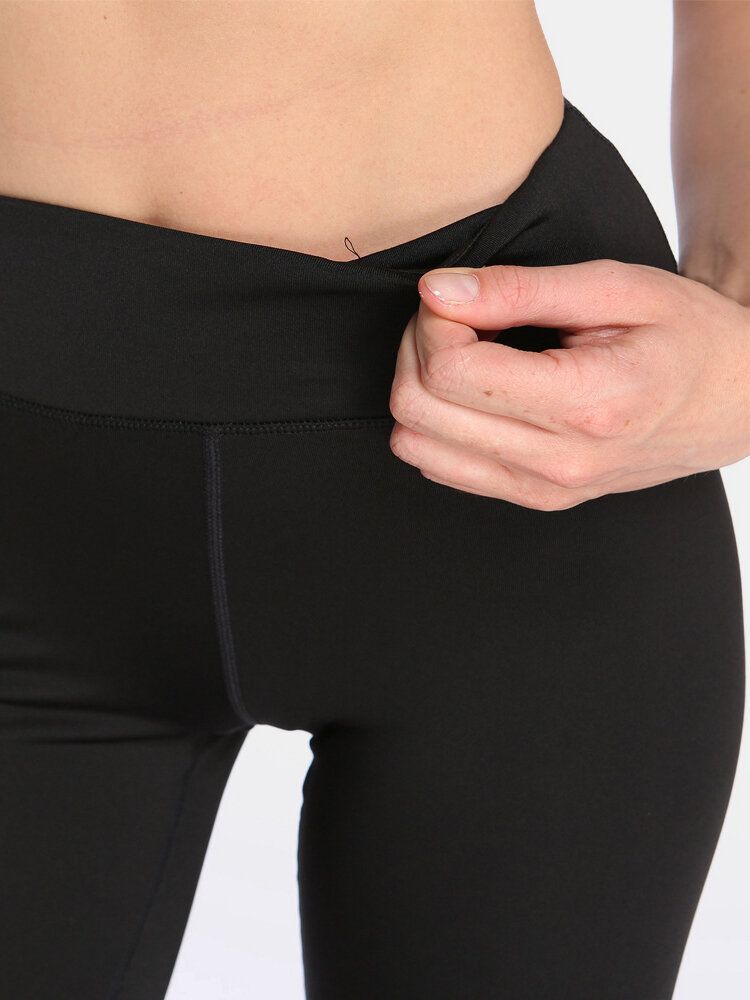 Einfarbige Schnell Trocknende Bikershorts Mit Hoher Taille Für Damen Zum Laufen Und Yoga