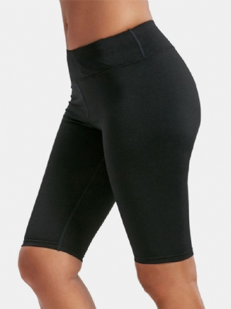 Einfarbige Schnell Trocknende Bikershorts Mit Hoher Taille Für Damen Zum Laufen Und Yoga