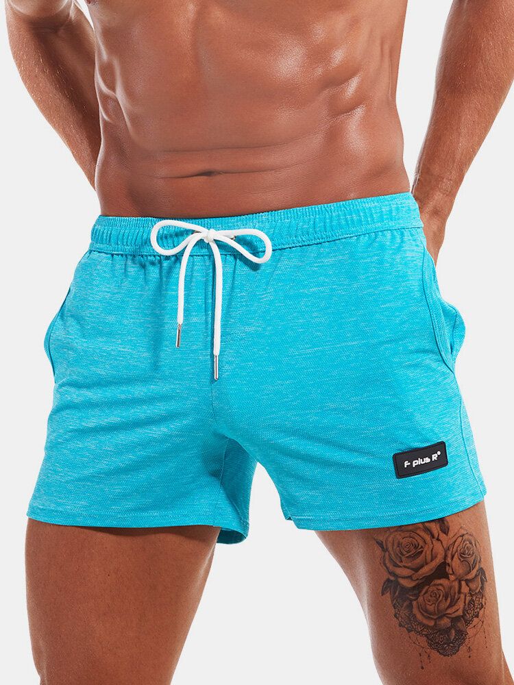 Einfarbige Schnell Trocknende Sport-shorts Mit Kordelzug Und Taschen Für Herren