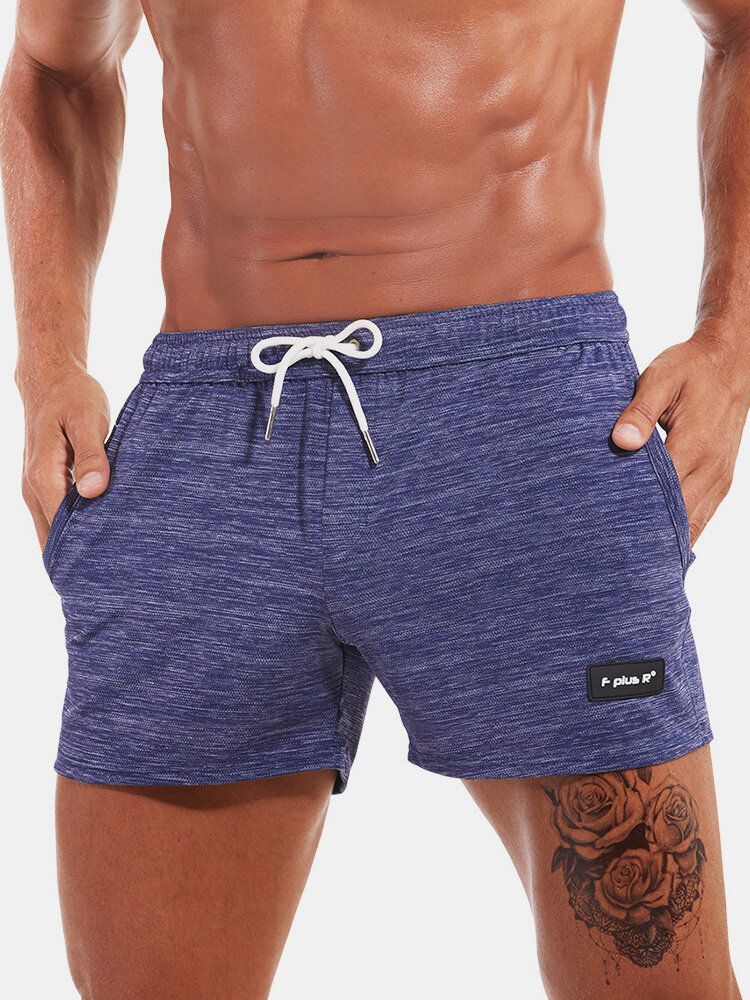 Einfarbige Schnell Trocknende Sport-shorts Mit Kordelzug Und Taschen Für Herren