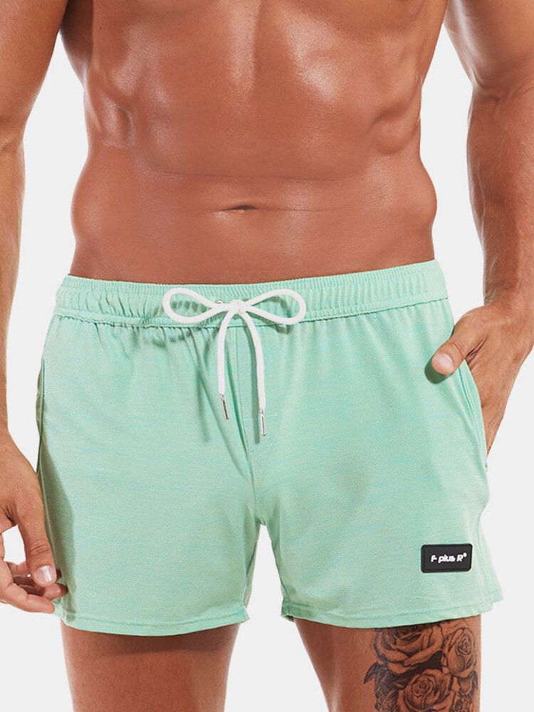 Einfarbige Schnell Trocknende Sport-shorts Mit Kordelzug Und Taschen Für Herren