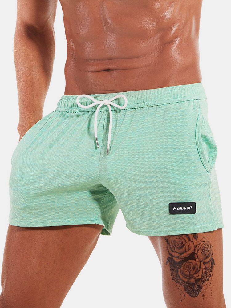 Einfarbige Schnell Trocknende Sport-shorts Mit Kordelzug Und Taschen Für Herren