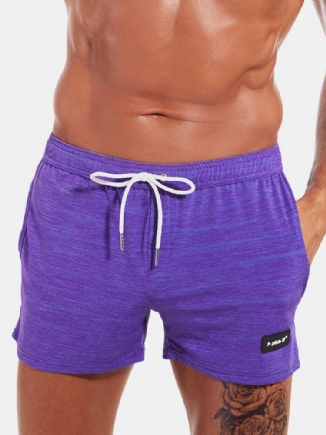 Einfarbige Schnell Trocknende Sport-shorts Mit Kordelzug Und Taschen Für Herren