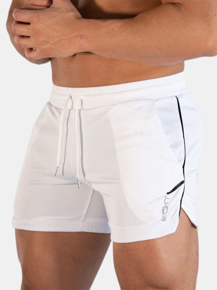 Einfarbige Schnell Trocknende Sportliche Lockere Dünne Stretch-shorts Für Den Strand Mit Kordelzug An Der Taille