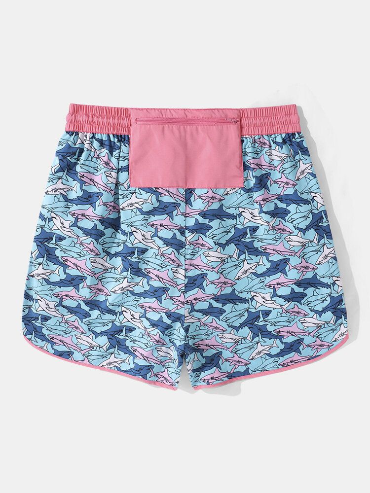 Herren Allover Shark Graphic Hit Feuchtigkeitsableitende Sportshorts