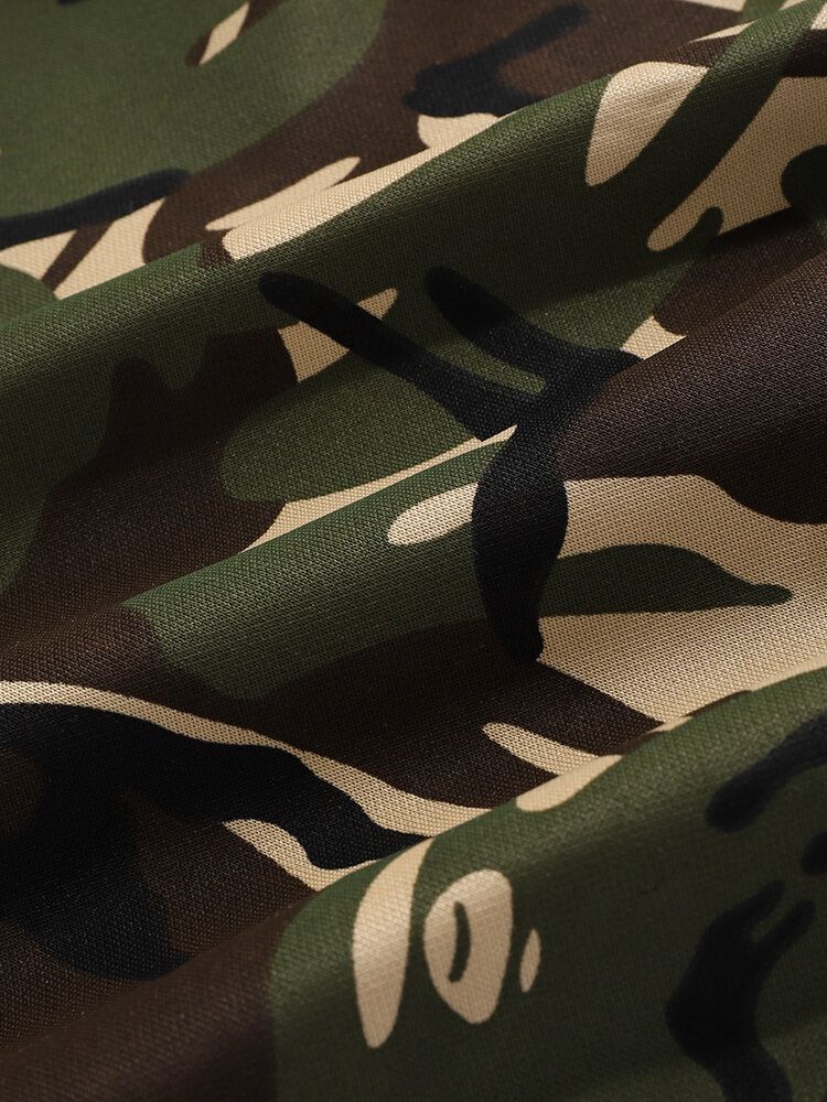 Herren Camouflage-print Kapuzenjacke Joggerhose Sportlich Lässig Zweiteilige Outfits