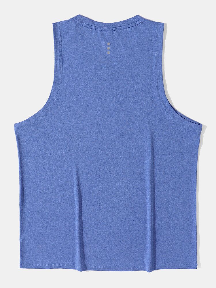 Herren Reflektierende Buchstaben Ärmellose Feuchtigkeitsableitende Sportliche Tanktops