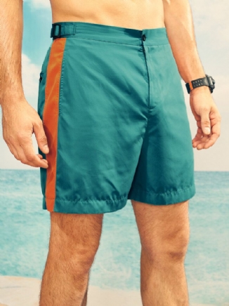 Herren-sportshorts Mit Seitenstreifen Und Verstellbarem Reißverschluss An Der Taille