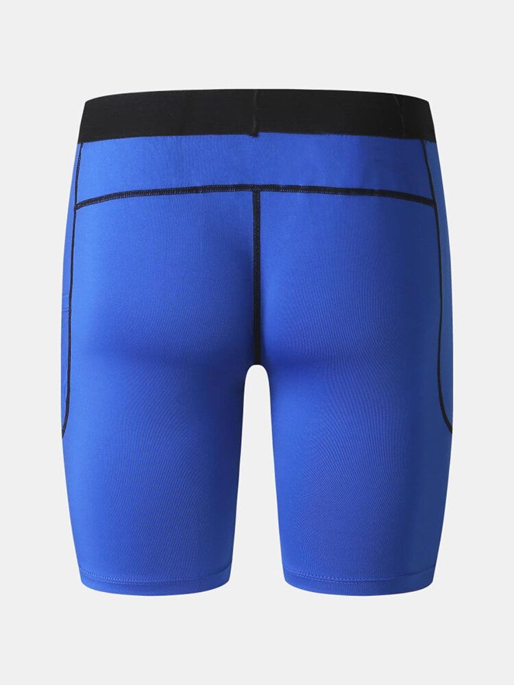 Herren-stretch Schmal Sport Schnell Trocknend Tasche Atmungsaktiv Dünne Fitness-shorts Mit Mittlerer Taille