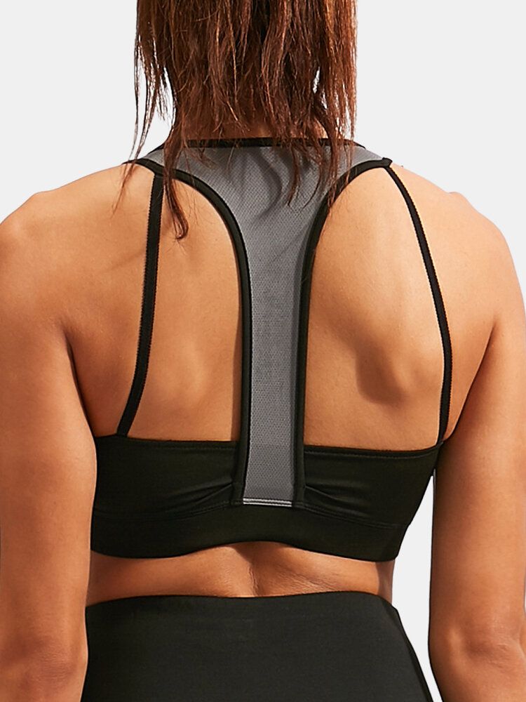 Plus Size Damen Patchwork Wireless Fitness Yoga Sport-bhs