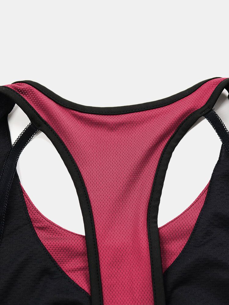 Plus Size Damen Patchwork Wireless Fitness Yoga Sport-bhs